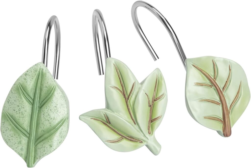 Delicate⁣ leaves⁤ Shower Curtain Hooks